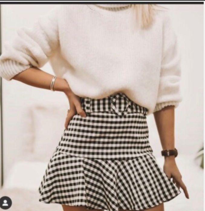 Къса карирана пола ZARA