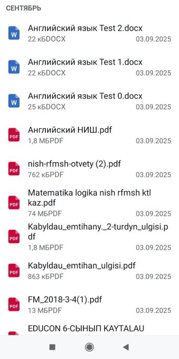 Тесты ниш, рфмш, ктл (бил)