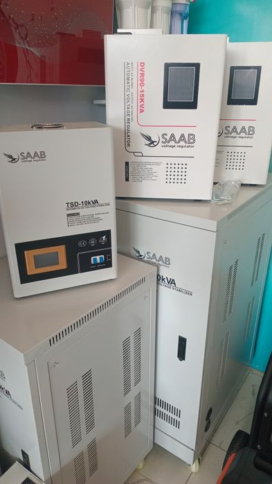 Saab кучланиш стабилизаторлари уй ва ишлаб чиқариш ускуналари учун ишо