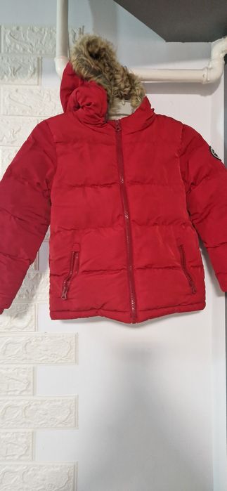 Geaca copii unisex cu blana rosie Soulcal&co