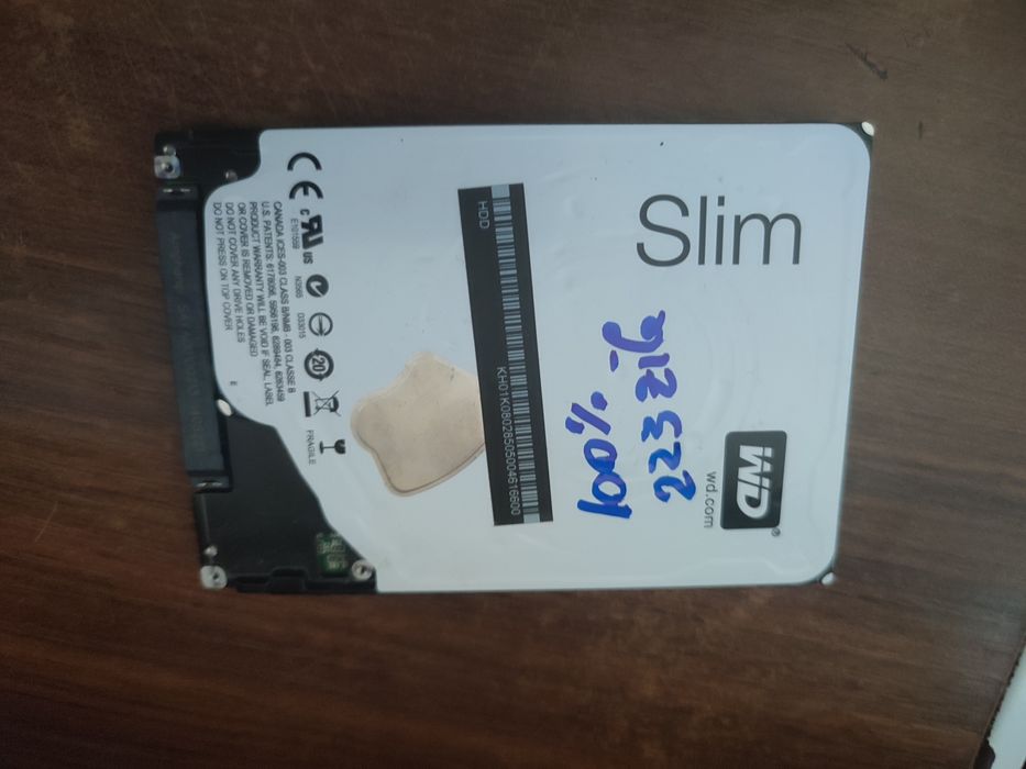 Hard disk laptop 1TB 1000gb WD Slim - 100% Sentinell