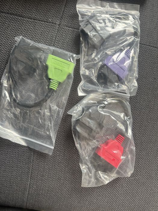 Set adaptoare OBD MultiECUScan (verde, roșu, mov) Fiat / Alfa / Lancia