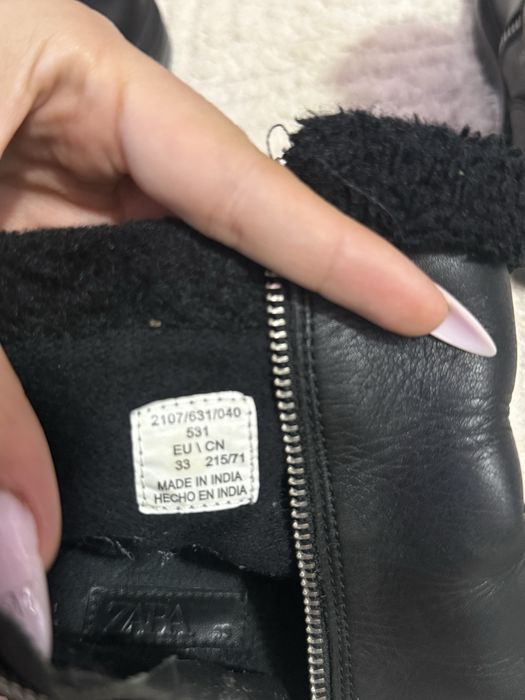 Детски/Юношески Кожени Боти Zara с Топла Подплата (Размер 33)
