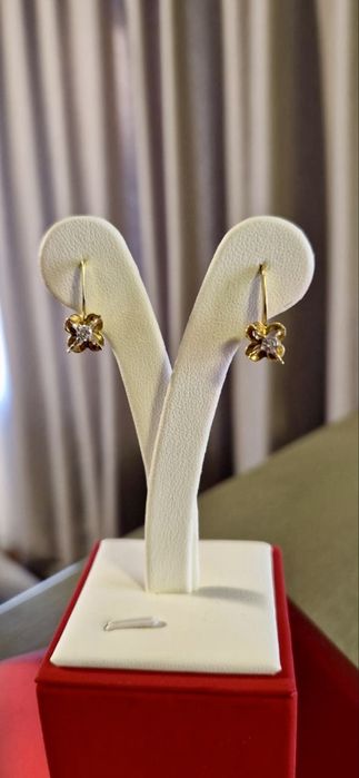 Золотые серьги СССР,750  проба с бриллиантами