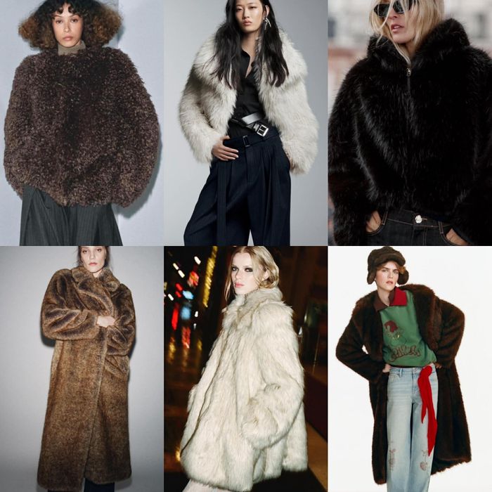 Уникално палто с косъм с подчертани рамене и дълго палто с качулка