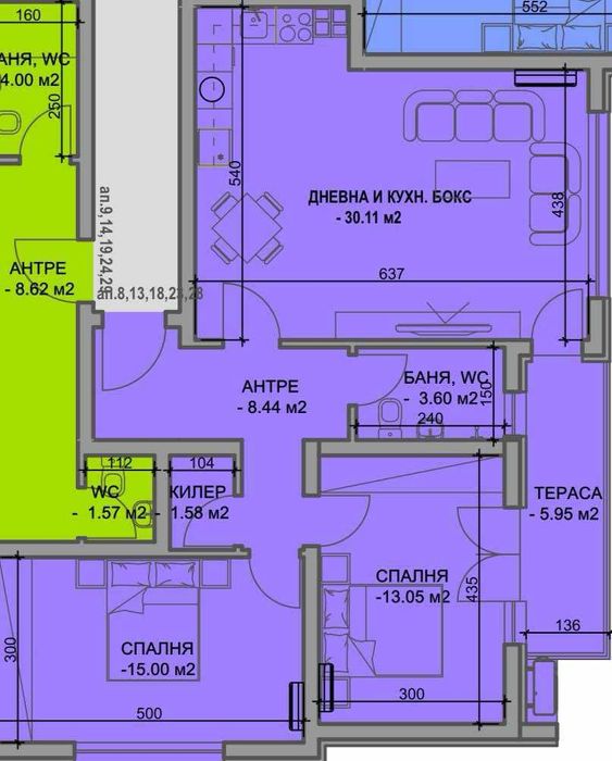 Продава се Тристаен апартамент в Пловдив, Южен - 111 кв.м за 1007 €/кв.м - Снимка #1