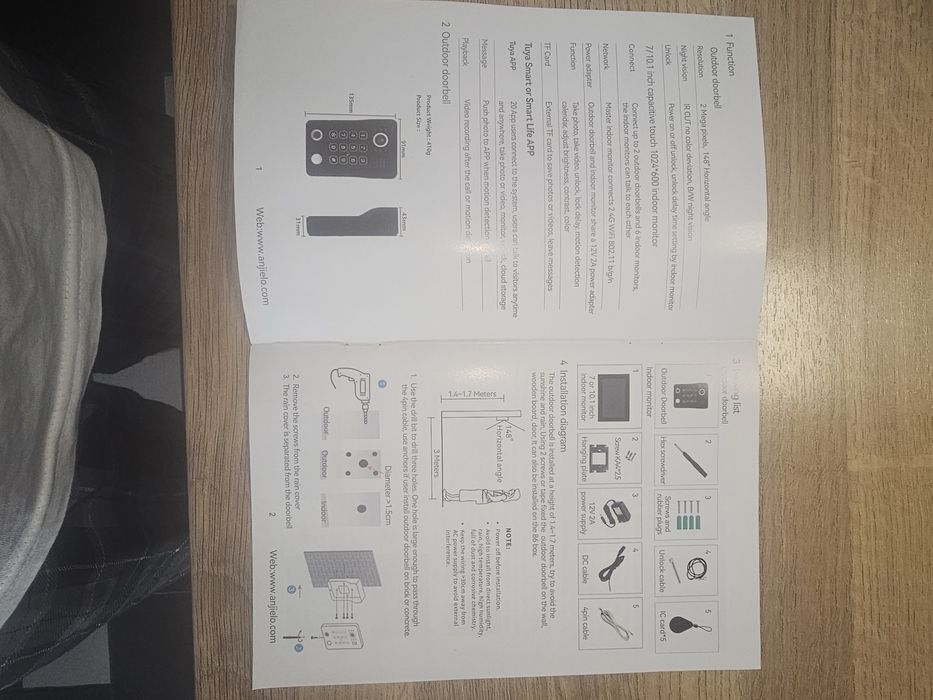 Videointerfon  wifi smart Tuya cu 2 monitoare  de 10 inch