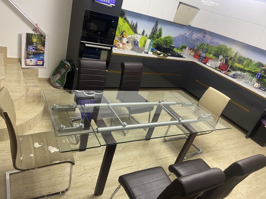 Masa  6 sau 8 persoane si scaune