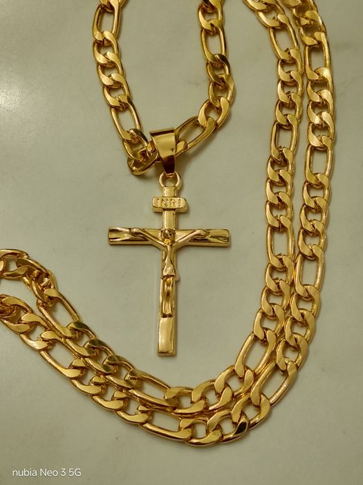Lănțișor cu cruce placat 18k