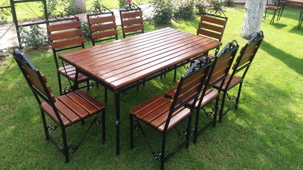 Set masa dreptunghiulara 8 scaune