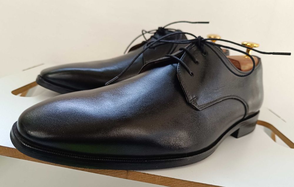 Pantofi derby 44 plain toe Gordon & Bros piele naturala moale