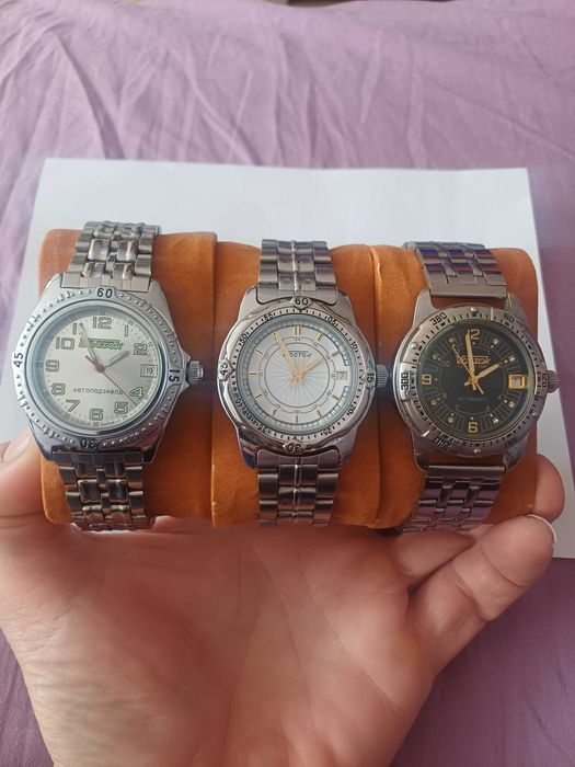 Продавам 3 редки часовника Восток,Vostok,amphibia,автоматик