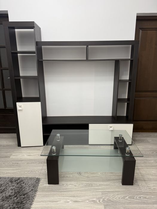 masa de sticla + mobila living + scaun