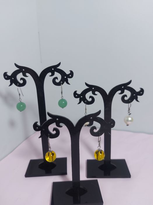 Серьги серебро камни