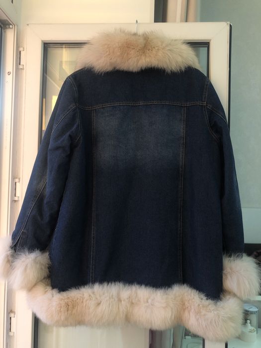 Джинсовая парка очень теплая