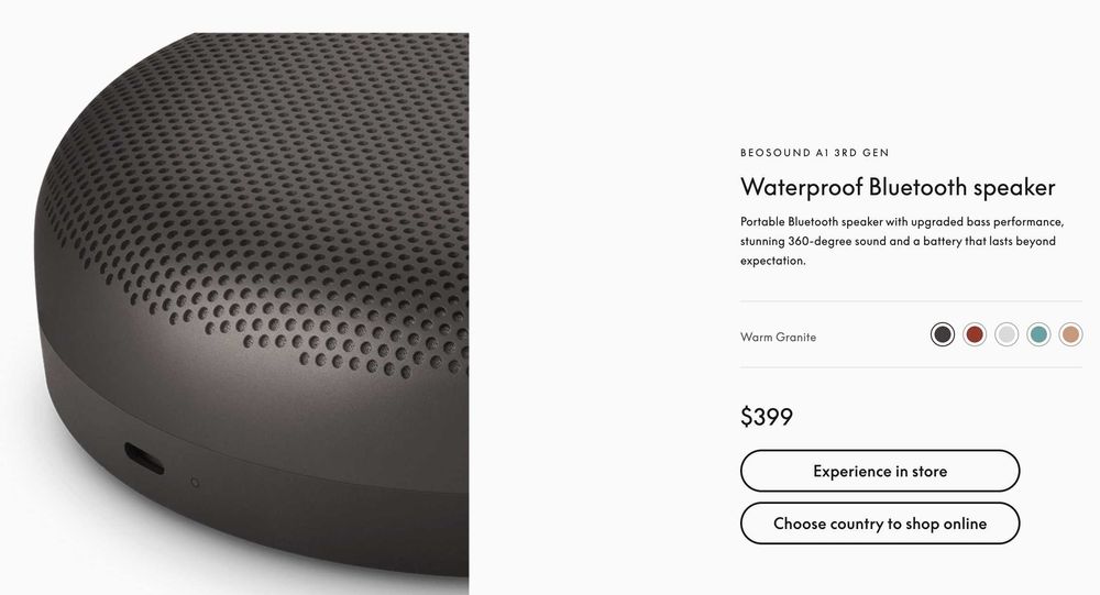 Bang and Olufsen beoplay waterproof 1