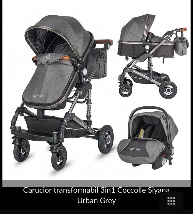 Vand carut 3in1 coccolle siyana urban grey