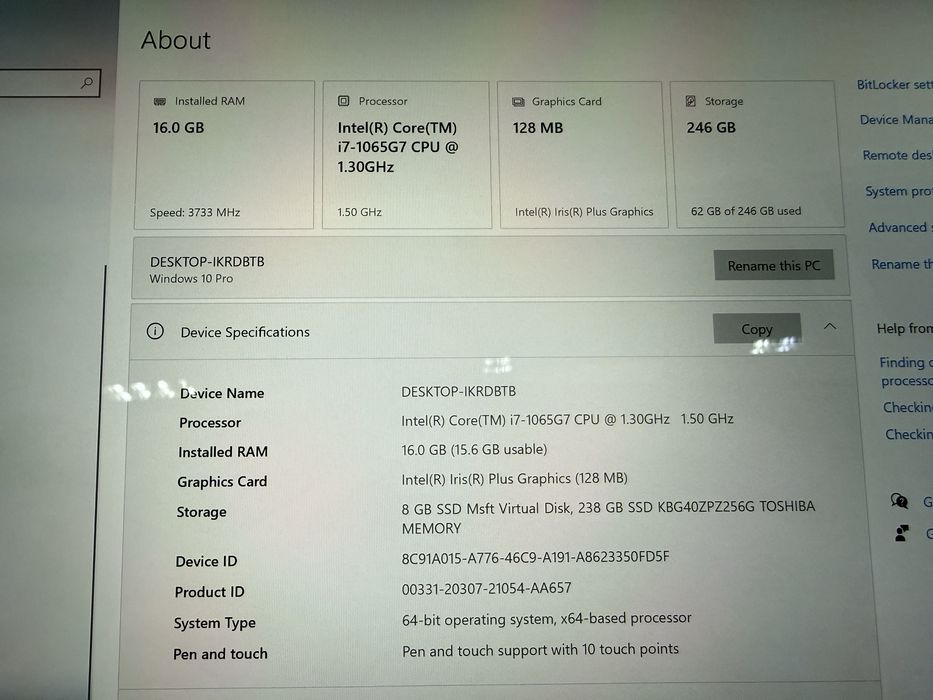 Microsoft Surface Pro 7, i7, 16 gb RAM, 256 SSD, tastatura, UAG