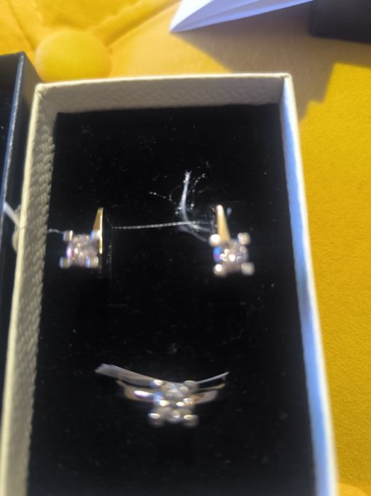 Советский компл. с бриллиантами.583 пробы.