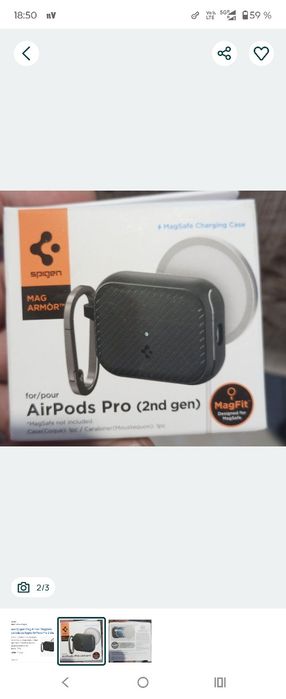 Carcasa Spigen Mag Armor MagSafe compatibila cu Apple AirPods Pro 2 Bl