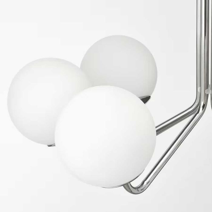Vand Lustre Candelabre cu 7 braţe Ikea SIMRISHAMN, cromat opal sticlă, 70 cm