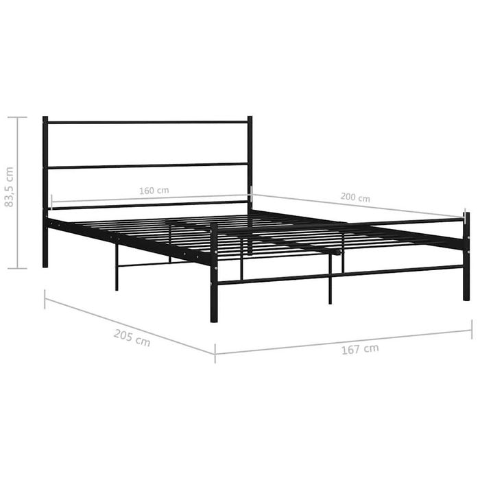 Cadru de pat metalic negru 160x200 cm vidaXL