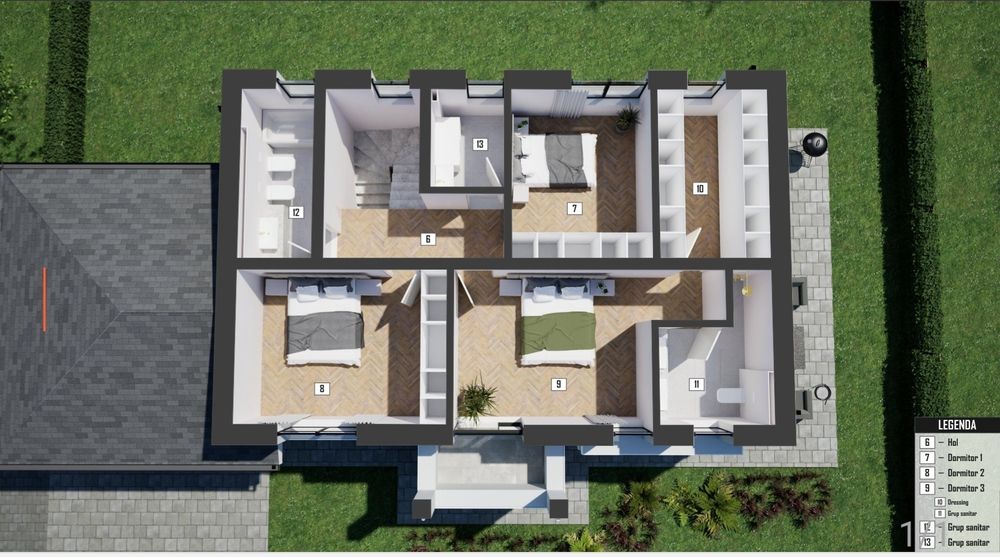 Casa pasiva nZEB individuala Rus Residence Floresti 214mp Teren 540mp