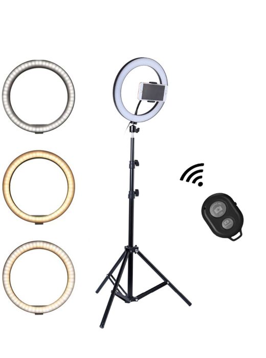 Lampa circulara Ring Light, diametru 30cm/12inch LED, conectare USB, 3 moduri de lumina, 10 trepte reglaj, suport telefon,