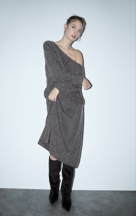 Бархатные сапоги Zara