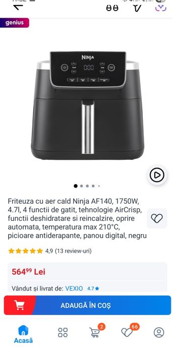 Ninja Air Fryer PRO 4.7L, Sigilat, Nou