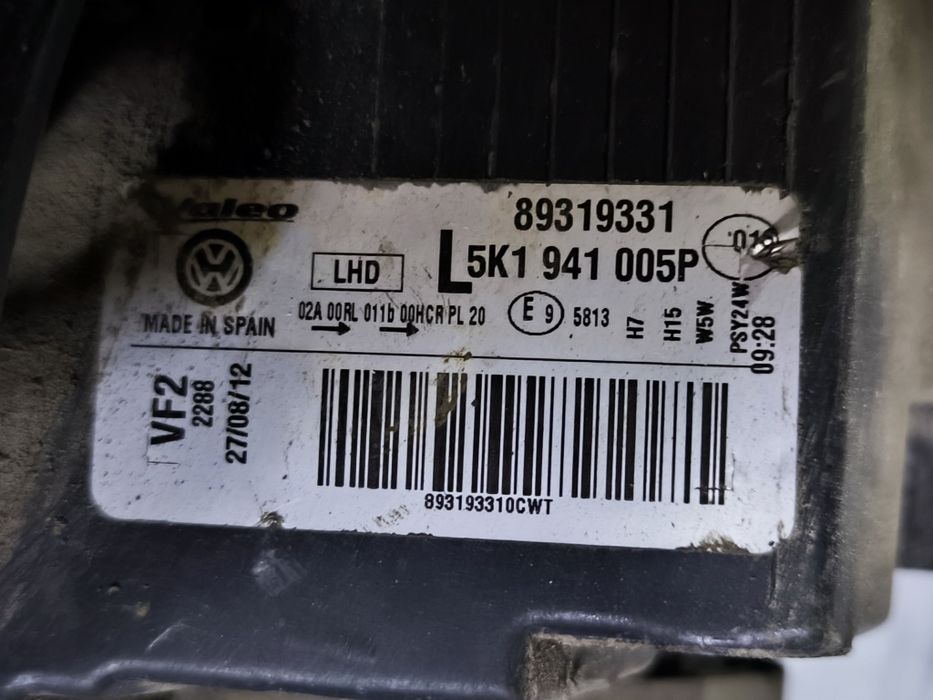 Фара левая Vw golf 6