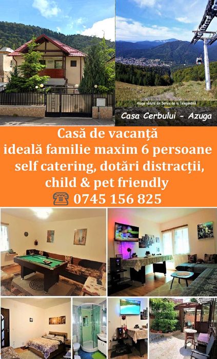 Casa Cerbului 3*** AZUGA 4-6 pers. liberă în Mai 150/camera