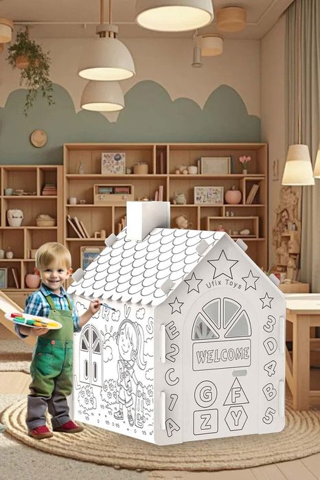 Картонена къща за оцветяване XXL