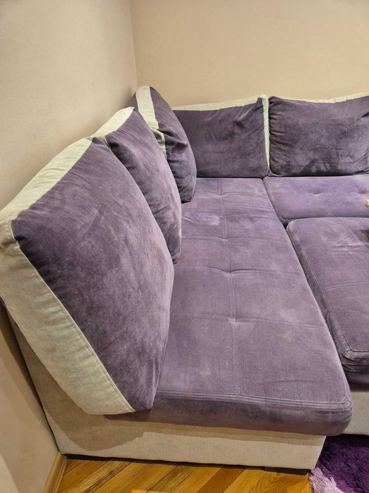 Ъглов диван Мелани 310x190 ЛЯВ/Функция сън/Табуретка с ракла