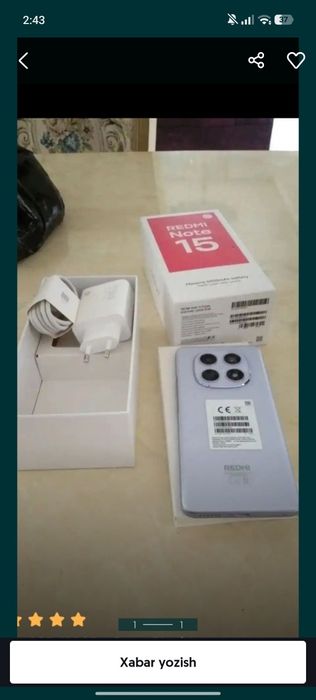 Redmi note 15 yangi kafolati bilan