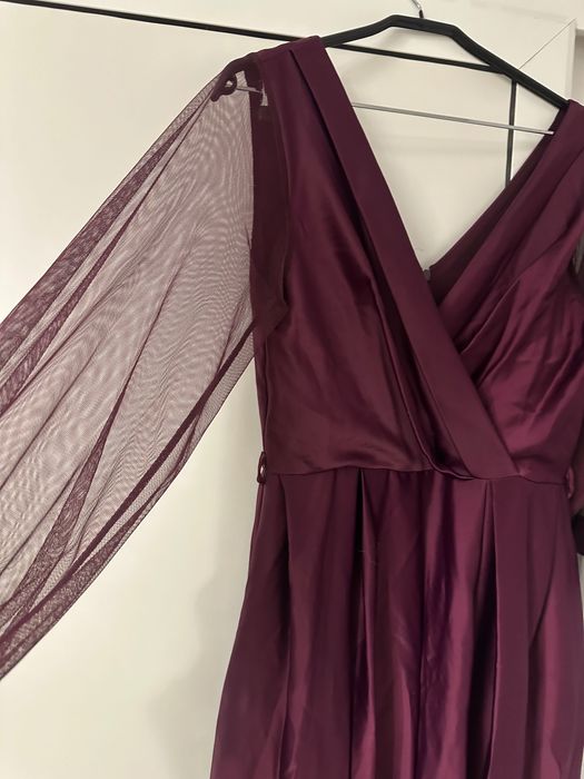 Официална/бална тъмно лилава рокля