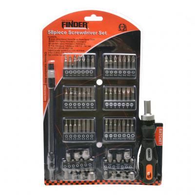 Комплект инструменти FINDER 26/58 части с накрайници за отвертки