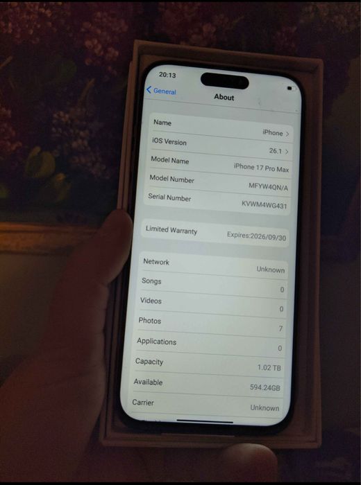 Vand iphone 17 pro max