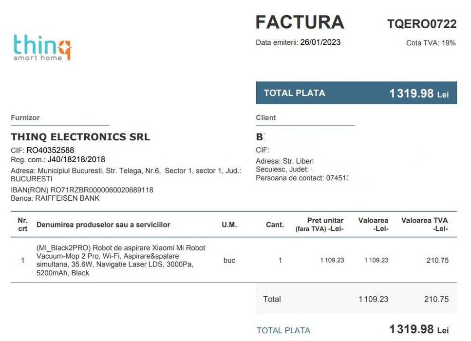 Robot de aspirare Xiaomi Mi Robot Vacuum-Mop 2 Pro