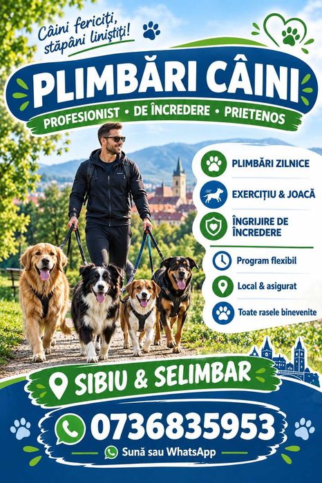Plimbari / ingrijire la domiciliu animale de companie (caini, pisici, pesti, rozatoare)