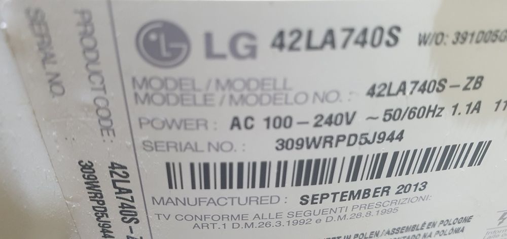 Телевизор LG 42LA740S за части