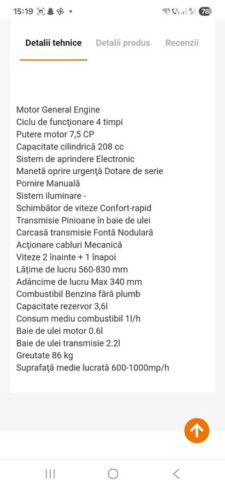 Vand motocultor Ruris 732 ACC