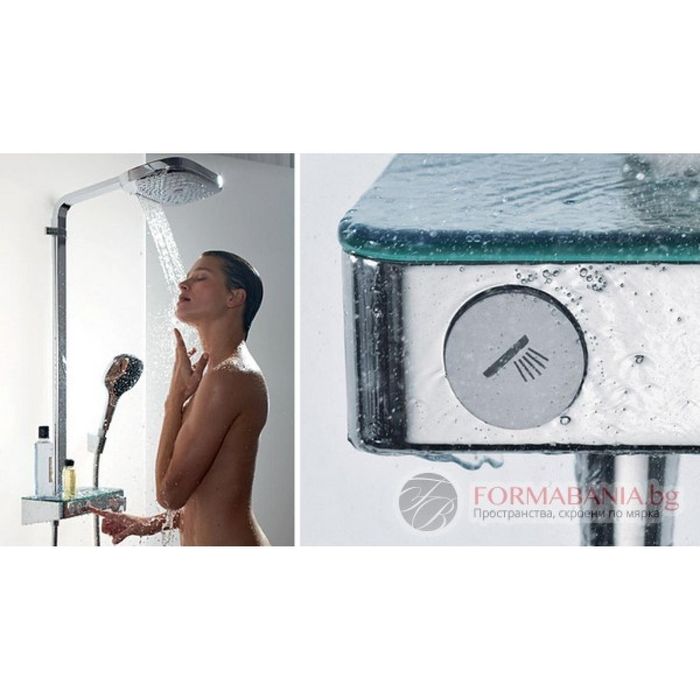 Душова система hansgrohe raindance select e с термостат, бяла/хромиран