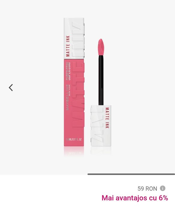 Ruj lichid mat persistent Maybelline