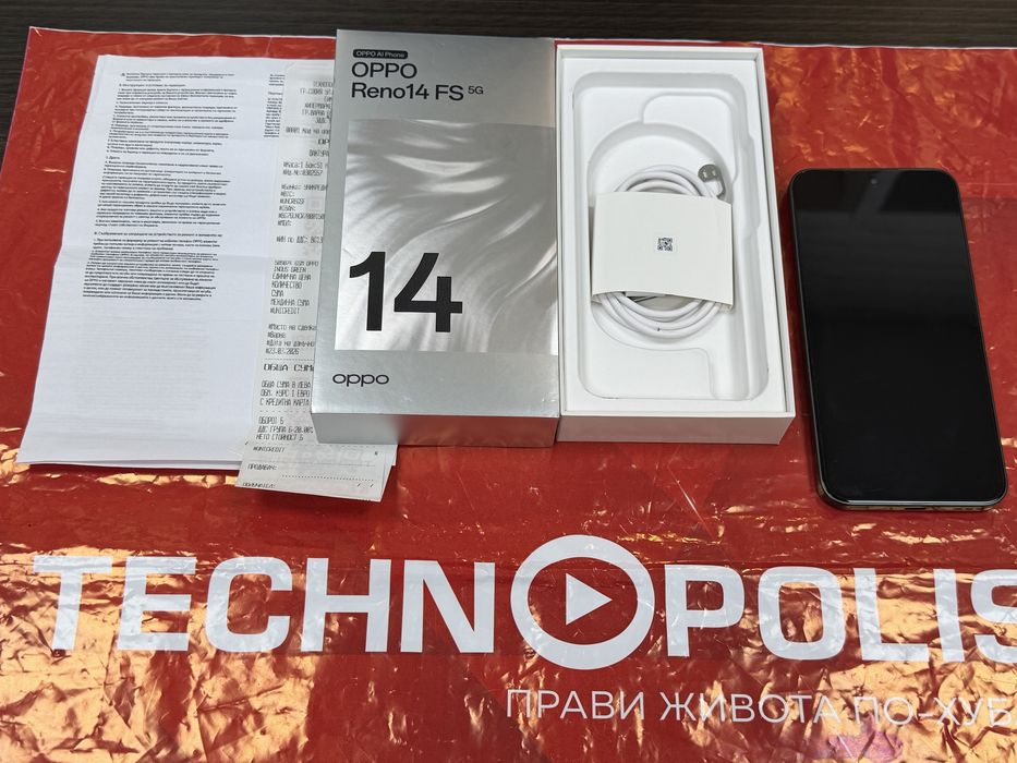 512GB Oppo Reno 14 FS 5G Technopolis Гаранция до 2028 г. Green