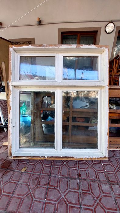 Оконная рама 2 шт с двойными стеклами