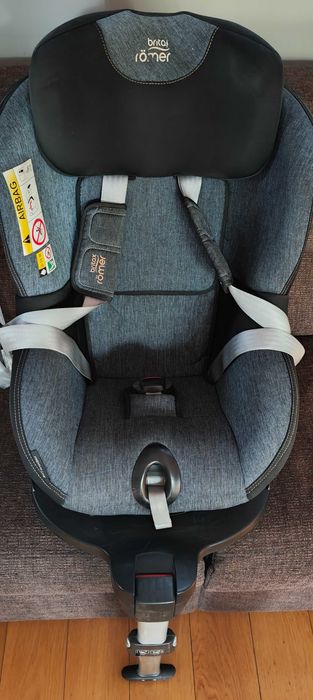 Scaun auto i-SIZE Britax Romer Dualfix Blue Marble, 40-105 cm, Albastru/Negru