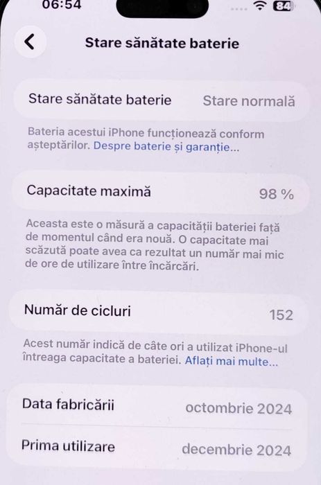 (AG 35 B 34674) Telefon iPhone 16Pro Max 256Gb - 4800Lei Garantie !