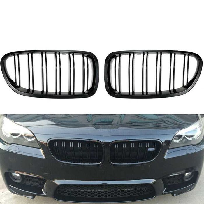 Negru Lucios Grile Nari Duble M Bmw F10 F18 F11 Piano Black M5 Look