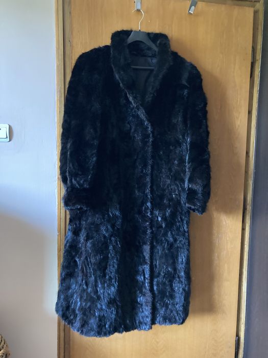 Палто от норки, черно